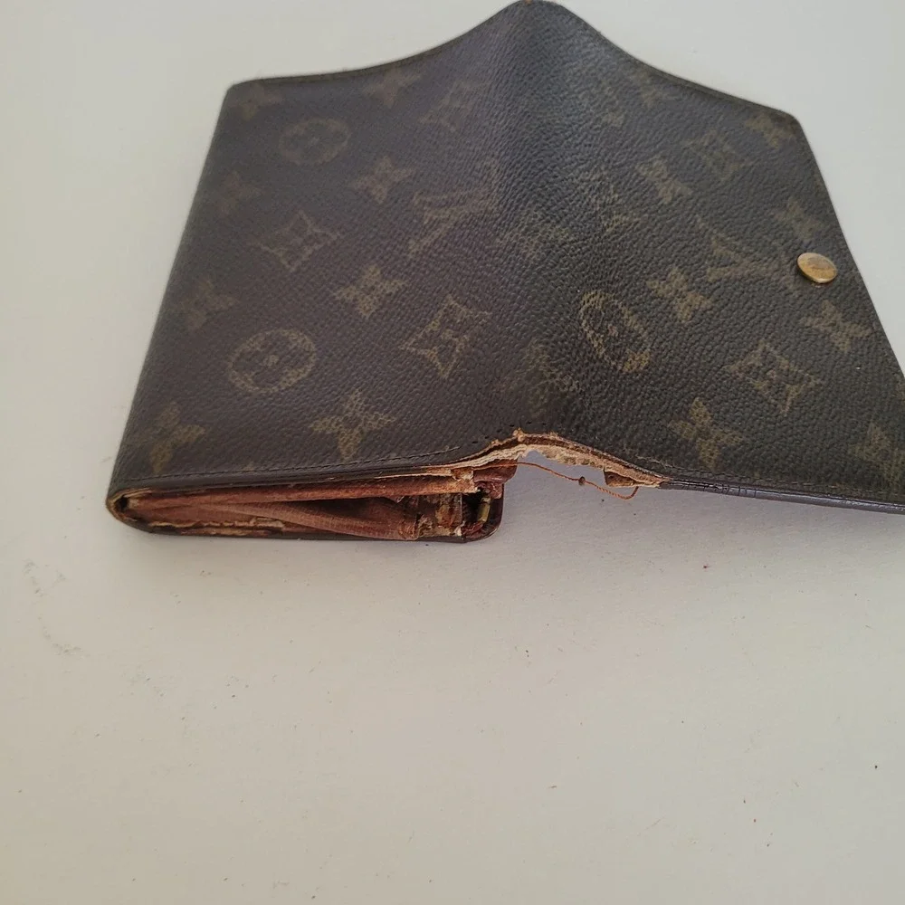 Louis Vuitton Monogram Canvas Portefeuille Tresor Etui Wallet Brown Vintage - Picture 12 of 15